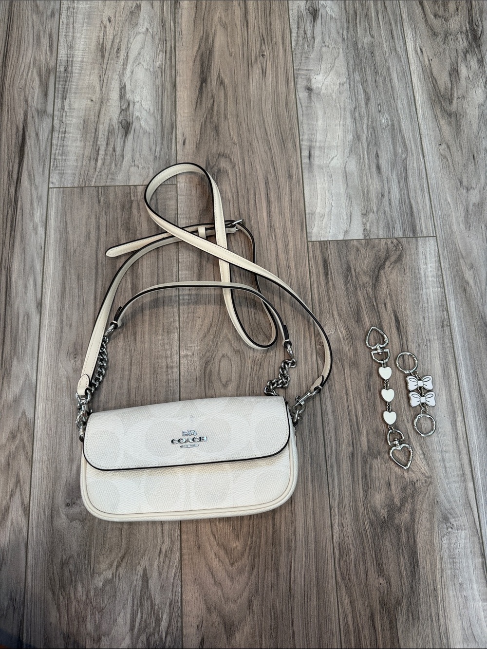 Coach Hailey Flap Bag Signature Crossbody with Chain Strap